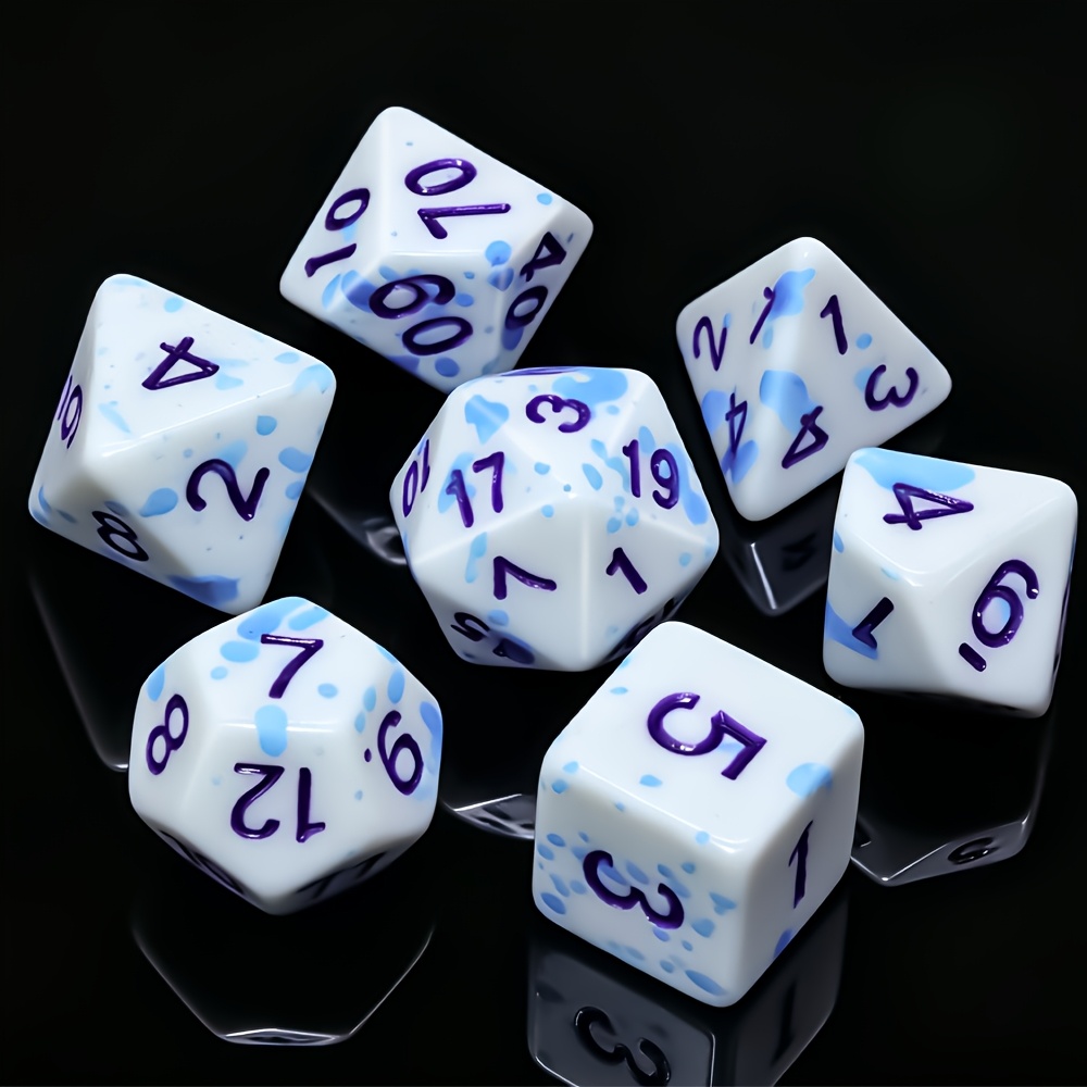 7pcs Glow-In-The-Dark Multi-Sided Game Dice Set
